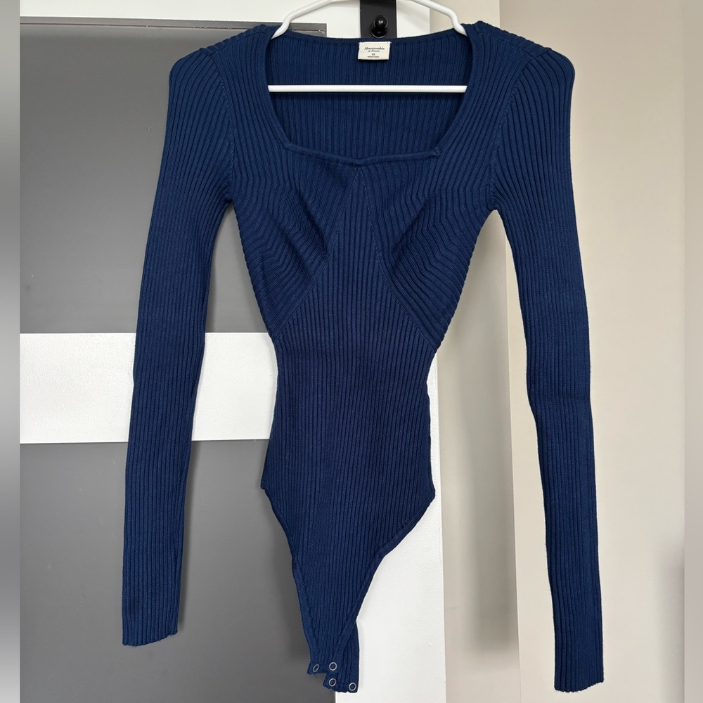 Abercrombie & Fitch Navy Ribbed Bodysuit